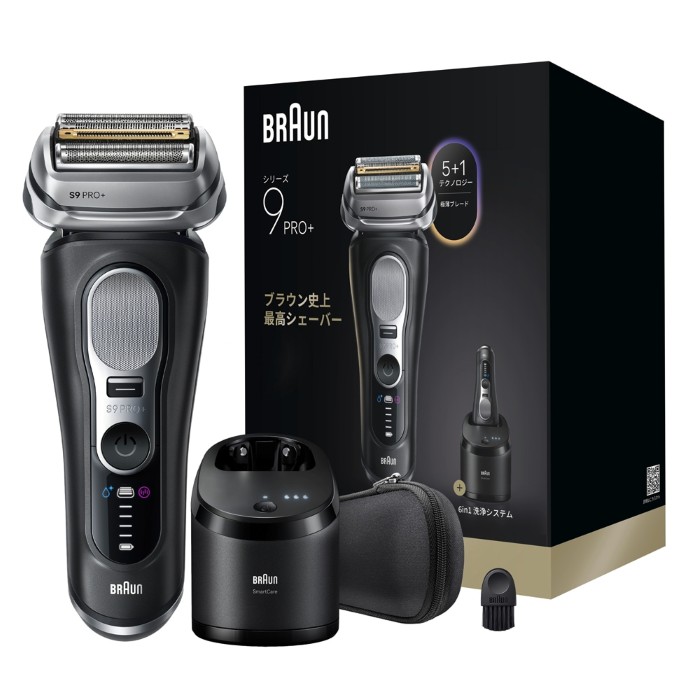 新品】Braun メンズ電気シェーバー　黒　音波振動洗浄付き　曲るヘッド！ BRAUN（ブラウン） メンズシェーバー 4枚刃 自動洗浄器付 マット