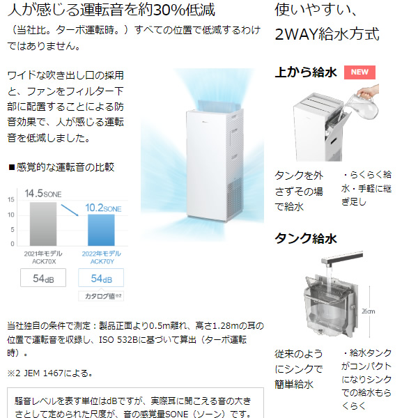 ダイキン工業 加湿ストリーマ空気清浄機 ACK70Y-T 季節・空調家電