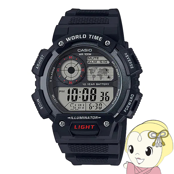 Yahoo! Yahoo!ショッピング(ヤフー ショッピング)腕時計 【逆輸入品】カシオ CASIO チープカシオ チプカシ ワールドタイム デジタル メンズ ブラック×グレー AE-1400WH-1AV