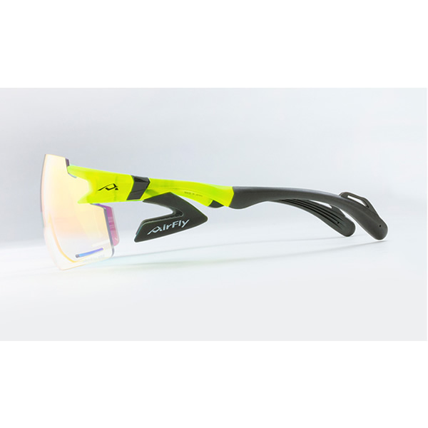 サングラス 調光 AirFly エアフライ ZYGOSPEC ジゴスペック スポーツ ランニング ネオンイエローマット 調光ゴールド AF-301C-31BKの画像