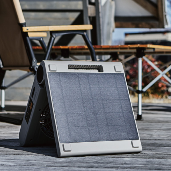 アピックス ソーラーパワーファン 充電式 扇風機 SOTOMO グレイッシュ