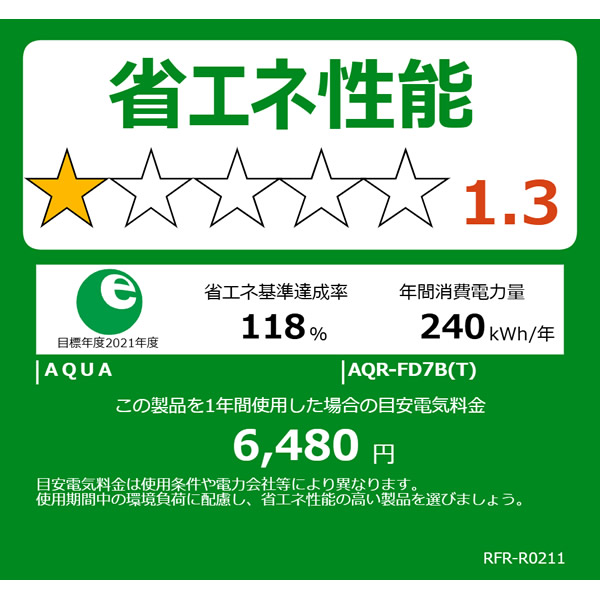AQUA（アクア） 冷蔵庫 72L 2ドア 家具冷蔵庫 ルーク ブラウンウッド