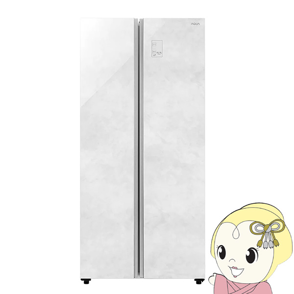 [�\�� ��1�T�Ԉȍ~]�①�Ɂy�ݒu���zAQUA �A�N�A 2�h�A 475L �t�����`�h�A�i�ω��J���j ��83.5cm �N���A�}�[�u���z���C�g AQR-SBS48A-W ������