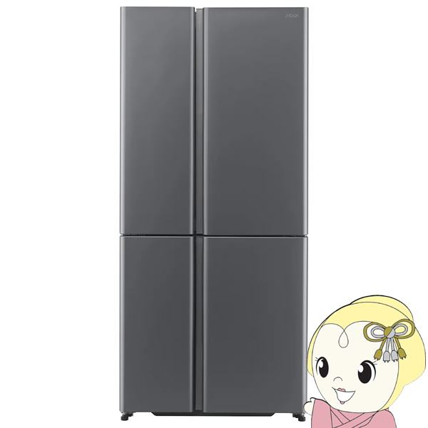 458L 4ドア冷蔵庫（マットクリアブラック）【右開き】 | アクア