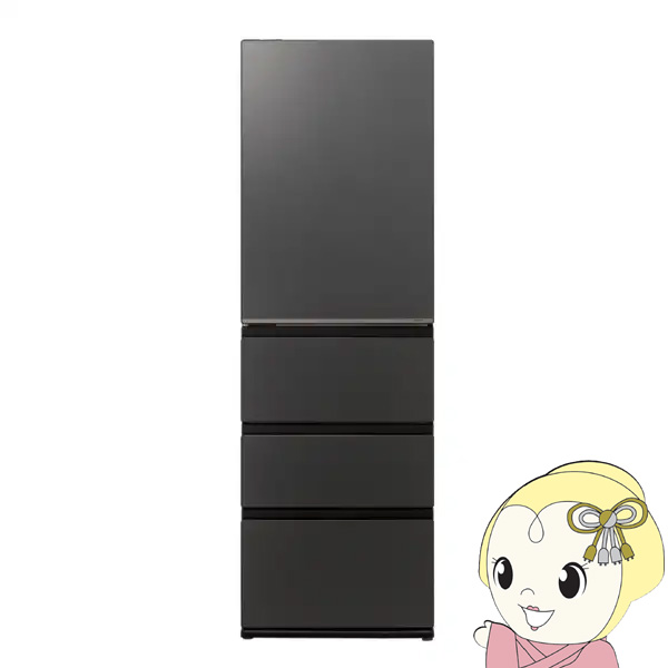 [�\�� ��1�T�Ԉȍ~]�①�Ɂy�ݒu���zAQUA �A�N�A 452L ���J�� 4�h�A ��59.5cm DELIE�{Plus �}�b�g�N���A�u���b�N AQR-VZA45AL-K ������