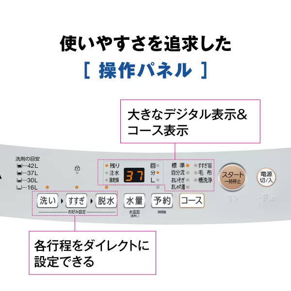 AQUA（アクア） [予約]AQUA 全自動洗濯機 5kg AQW-S5A-W ほぐし仕上げ