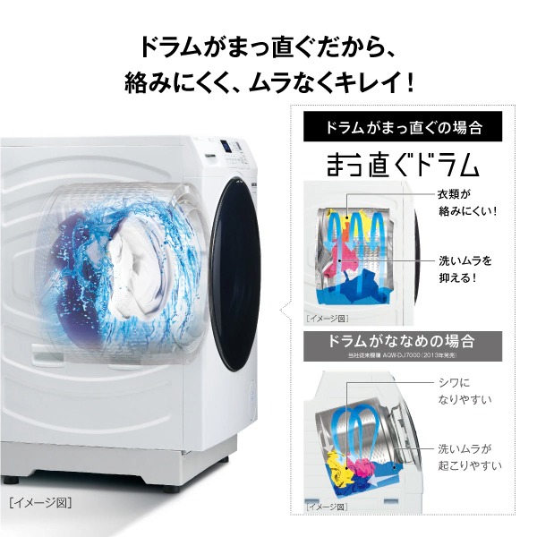まっ直ぐドラム [予約 約1-2週間以降]ドラム式洗濯乾燥機 【標準設置費