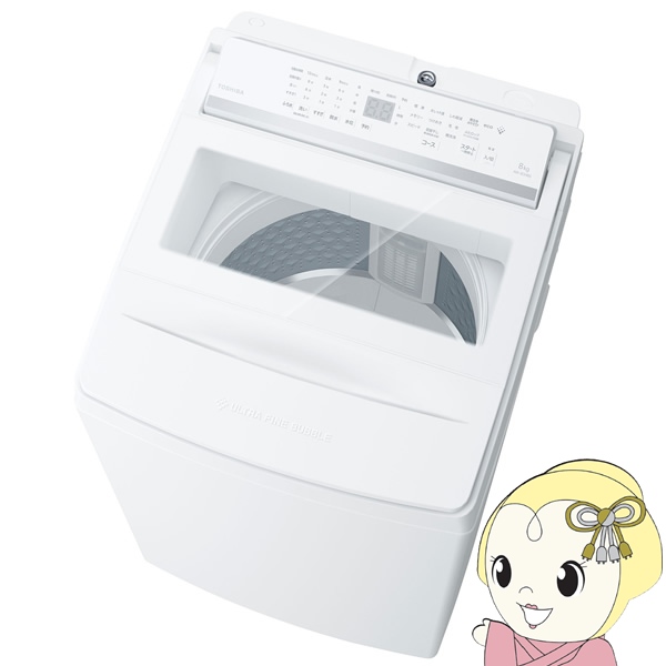 [�\�� 7/1�����\��ȍ~]�S��������@�y�W���ݒu��z���� TOSHIBA ����8kg ZABOON �U�u�[�� �O�����z���C�g AW-8DHB6-W