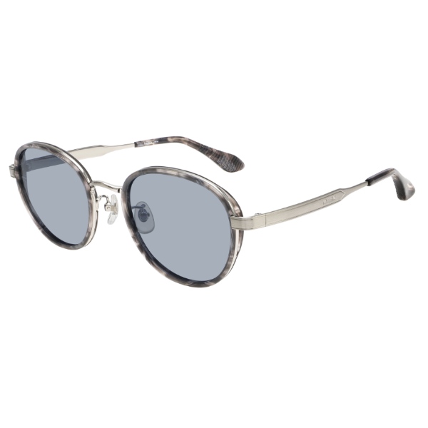 在庫あり　偏光サングラス オーバル AVIREX AXS-302 COL2 ブラックデミ・シャーリングシルバー ブルースモーク偏光  ドライブ 運転 メンズ レディース Real Stitch 偏光サングラス オーバル AVIREX AXS-302 COL2 ブラック