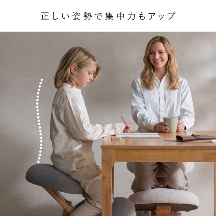 プロポーションチェア SOLA バランスチェア デスクチェア 姿勢改善 猫背矯正 勉強椅子 リビングチェア 学習チェア ダークグレーの画像