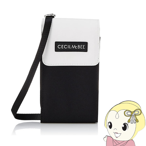 セシルマクビー CECIL McBEE STYLISH POUCH SERIES マルチショルダー ブラック ホワイト　CM121053-BKWH｜gion