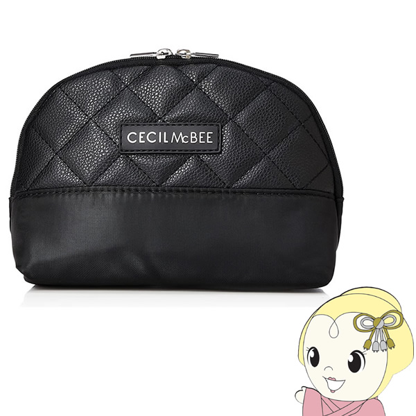 セシルマクビー CECIL McBEE STYLISH POUCH SERIES ラウンドポーチ ブラックキルト　CM121058-BK