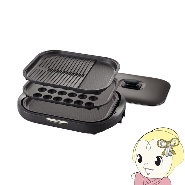 ホットプレートこれ１台★ブラウン CRC-B302T 1200W【新品未使用♪】 タイガー（TIGER） ホットプレート これ1台 ブラウン 波形 たこ焼き