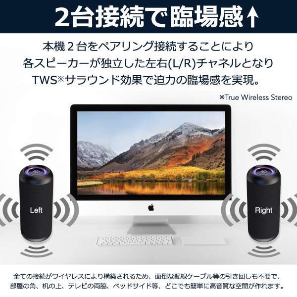 40s 【MicroSD 8GBセット】Bluetoothスピーカー ワイヤレス 防水 防塵