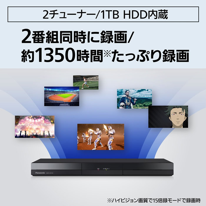 ブルーレイレコーダー Panasonic パナソニック DIGA ディーガ 1TB 2