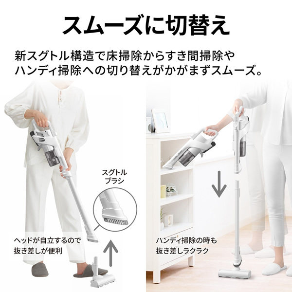掃除機 SHARP シャープ サイクロン式スティッククリーナー ホワイト RACTIVE Air EC-AR11-Wの画像