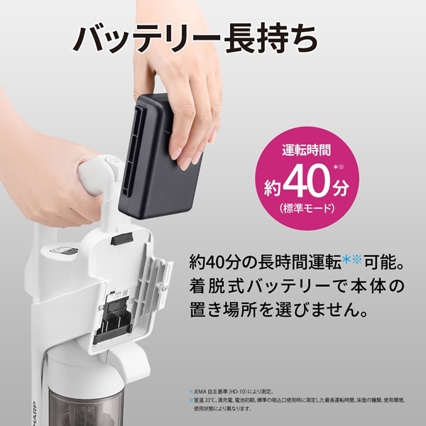 掃除機 SHARP シャープ サイクロン式スティッククリーナー ホワイト RACTIVE Air EC-AR11-Wの画像
