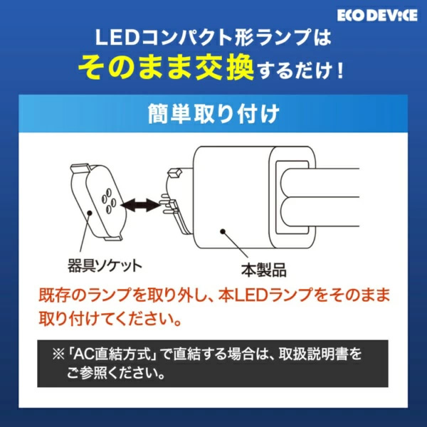 エコデバイス LEDランプ ECO DEVICE コンパクト型 FDL 13形 アース