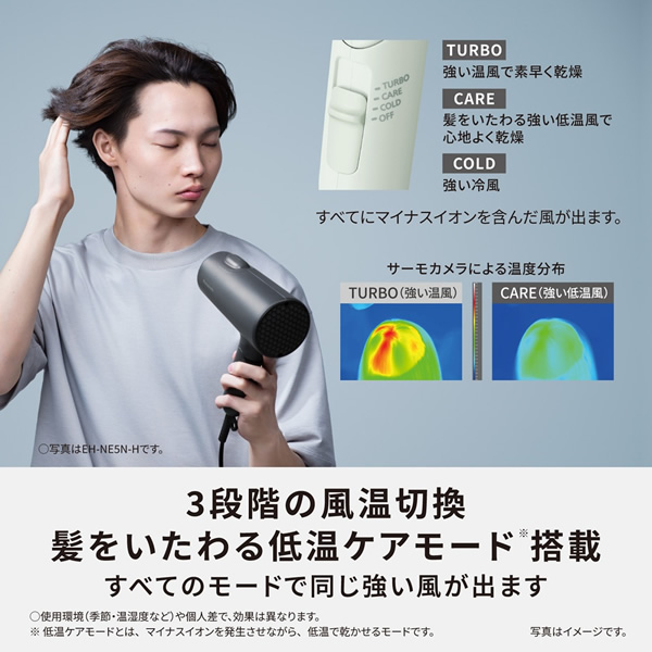 イオニティ パナソニック EH-NE5N-H ドライヤー 大風量 速乾 マイナス