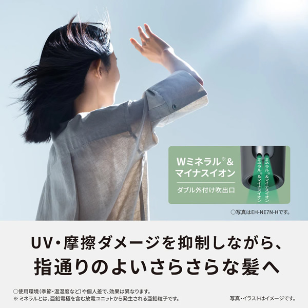 イオニティ パナソニック EH-NE7N-H ドライヤー Wミネラル UVケア 大