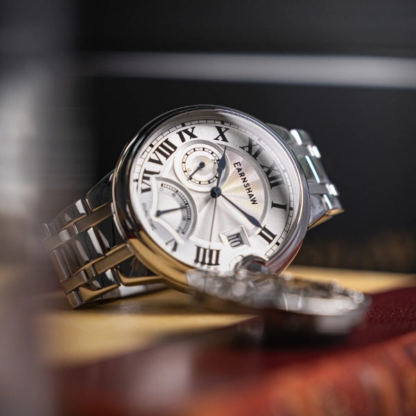 EARNSHAW アーンショウ メンズ腕時計 ES-8288-11 BARALLIER レトログラード デュアルタイム 42mm 日付 クオーツ 国内正規品｜gion｜02