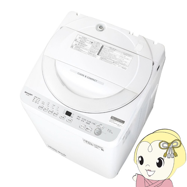 �y���s�͕W���ݒu���݁z����@ ES-GE7J-S SHARP �V���[�v ���Ȃ����V���[�Y �S��������@ ����E�E���e�� 7kg �V���o�[�n