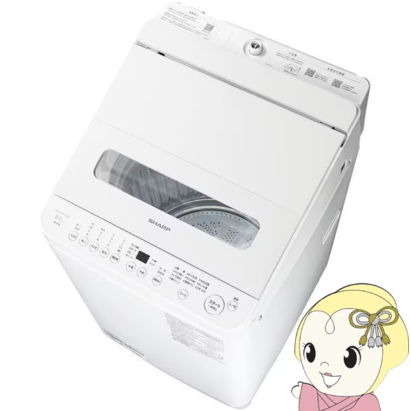 �S��������@ �V���[�v SHARP ����8kg �t�̐�܁E�_��܎��������@�\�t�� ���Ȃ����V���[�Y �z���C�g�n ES-SV8L-W