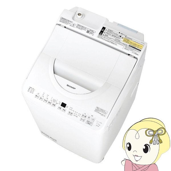 [�\��]�y���s�͕W���ݒu���݁z����@ �V���[�v �c�^�S�������󊣑��@ ����6.5kg ����3.5kg �c�^���󊣑��@ ���Ȃ��� ES-TX6K-W �z���C�g�n