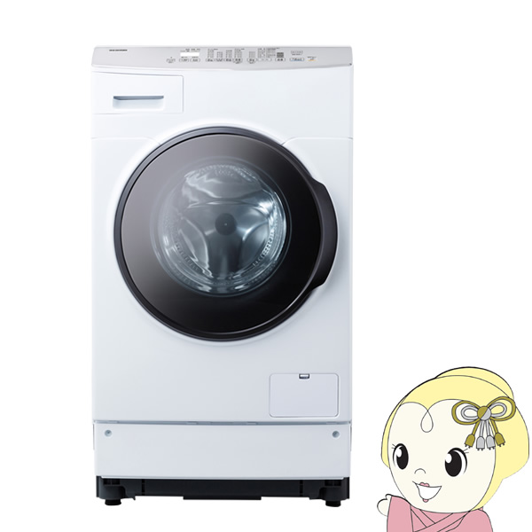 洗濯機 【設置込/左開き】洗濯容量8kg乾燥4kg アイリスオーヤマ ドラム式洗濯乾燥機 ホワイト FLK842-W｜gion