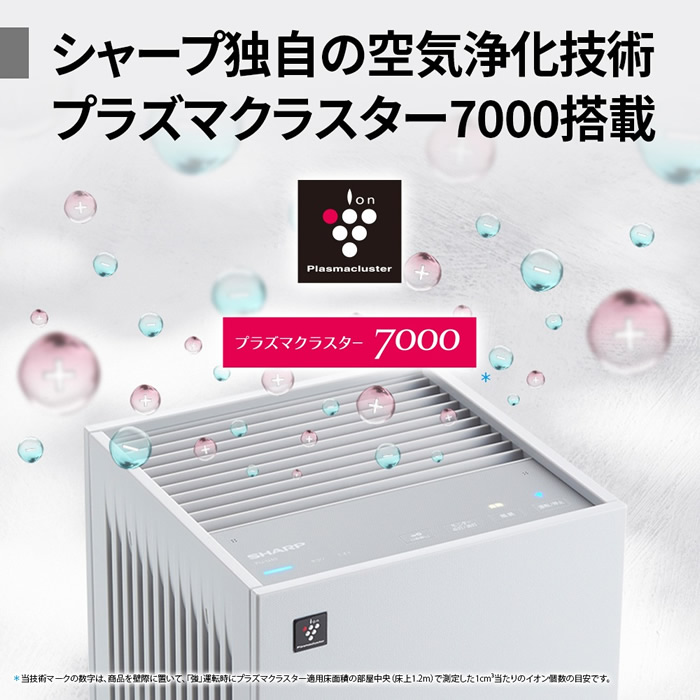 プラズマクラスター 空気清浄機 SHARP シャープ ホワイト系 高濃度