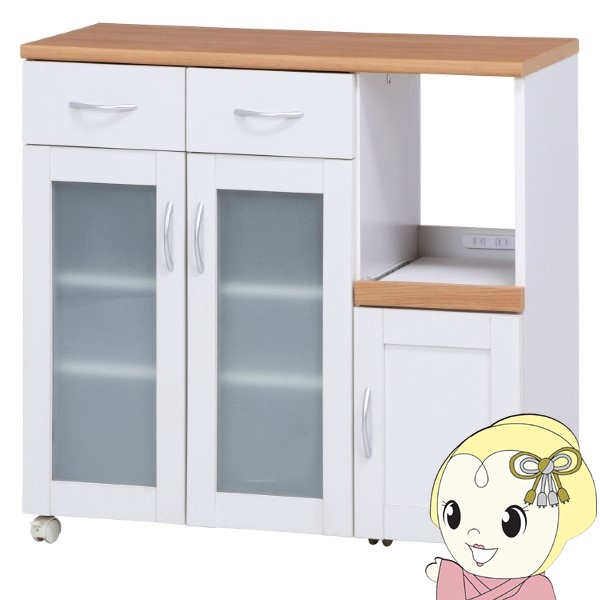 不二貿易（Fuji Boeki） キッチン収納 食器棚 幅90×奥行39.5×高さ89cm
