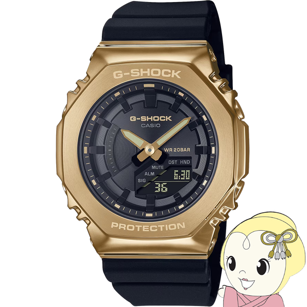 G-SHOCK GM-S2100GB-1AJF 腕時計 CASIO カシオ メタルカバード 黒 ゴールド 国内正規品 国内モデル｜gion