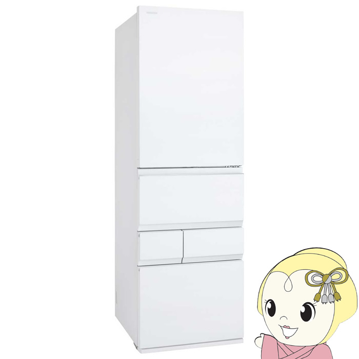 [�\�� 2/2�ȍ~]�①�� �y�W���ݒu��z ���� TOSHIBA 452L 5�h�A �t���X�g�z���C�g ���J�� GR-A450GTL-TW