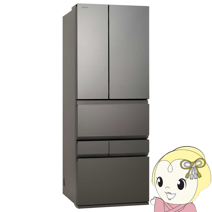 [�\�� 2/23�ȍ~]�①�� �y�W���ݒu��z ���� TOSHIBA 595L 6�h�A �t���X�g�O���[�W�� GR-A600XFS-TH