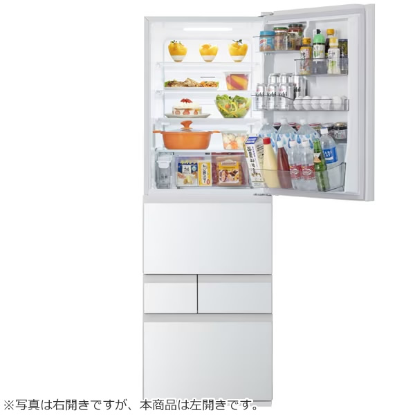TOSHIBA（東芝） [予約]冷蔵庫【設置込】東芝 411L 幅60cm 左開き 5