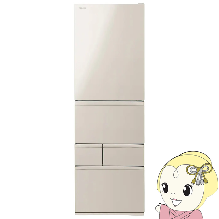 �①�Ɂy�W���ݒu���z���� TOSHIBA 465L 5�h�A �T�e���S�[���h �E�J�� GR-Y470GSK-EC