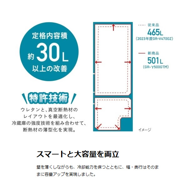 vegeta 冷蔵庫 【標準設置費込】 東芝 TOSHIBA 501L 5ドア エクリュ