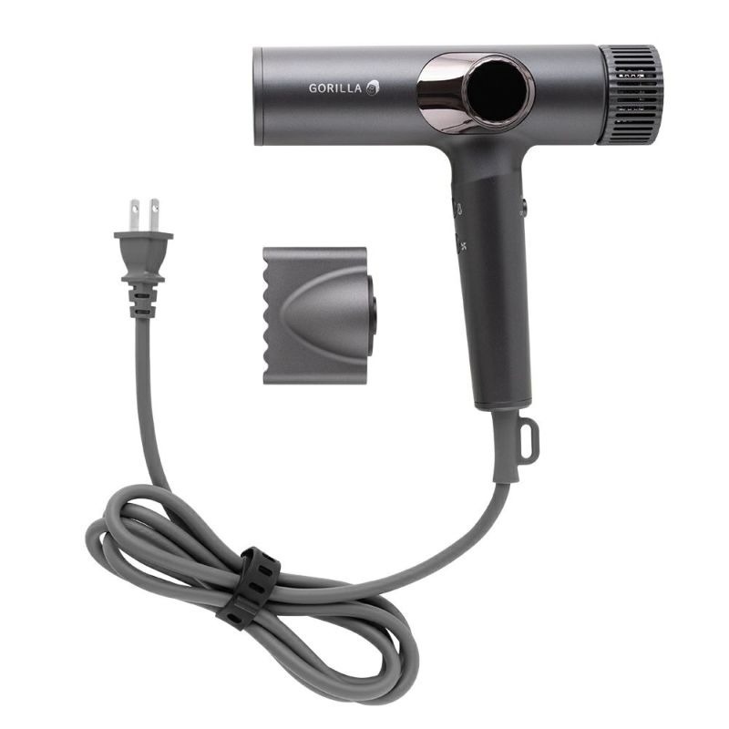 ゴリラのひとふき ドライヤー 大風量 速乾 グレー GRD-2501 GY DOSHISHA（ドウシシャ） ゴリラのひとふき ドライヤー GRD-2501-GY