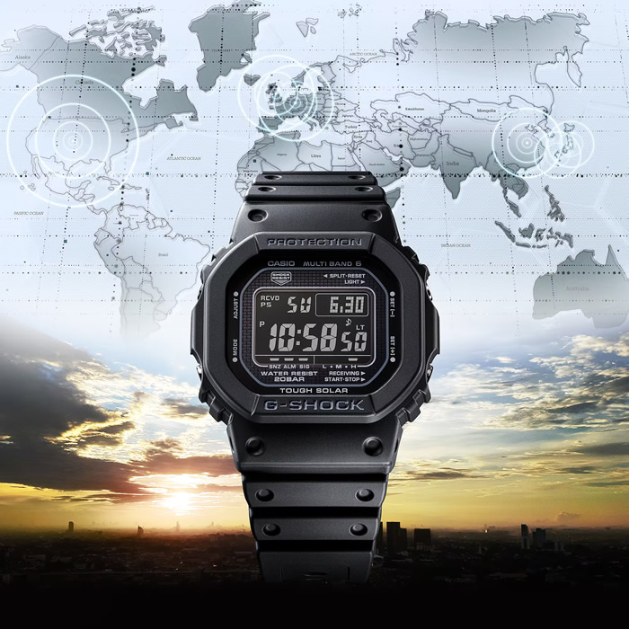 極美品 G-SHOCK GW-5000 電波ソーラー ブラック液晶 スクウェア G-SHOCK 腕時計 ORIGIN Gショック 電波 ソーラー スクリュー
