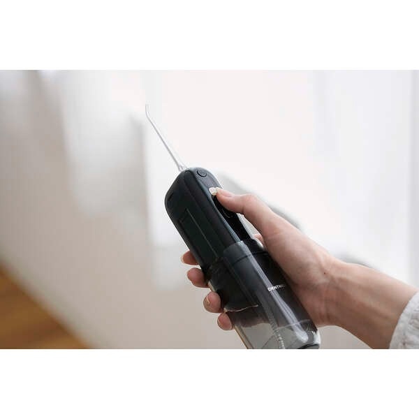 口腔洗浄器 エレコム デンタルウォッシャー DENTNICS 収納タンク 伸縮タイプ UV除菌機能 4モード IPX7 ブラック ELECOM HC-JF02BKの画像
