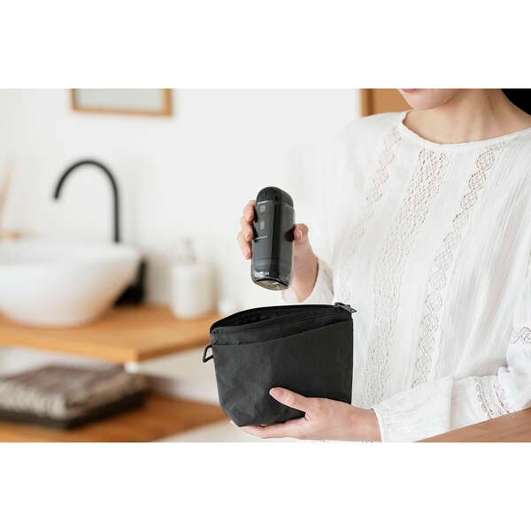 口腔洗浄器 エレコム デンタルウォッシャー DENTNICS 収納タンク 伸縮タイプ UV除菌機能 4モード IPX7 ブラック ELECOM HC-JF02BKの画像
