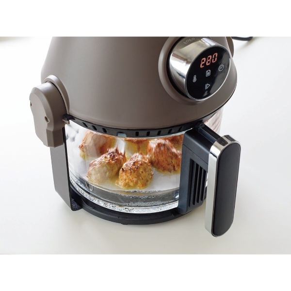 ワンダーシェフ FoFo グリルエアフライヤー ココア HFFAG30 ガラス