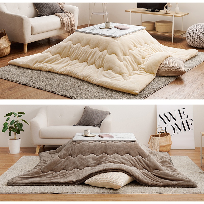 こたつ＋うす掛け布団 2点セット アルラMメレンゲ ARULAMMERENGE こたつ テーブル こたつ布団 幅75cm コタツセット 大理石柄 グレー HAGiHARA（萩原） こたつ＋うす掛け布団 2点セット アルラMメレンゲ