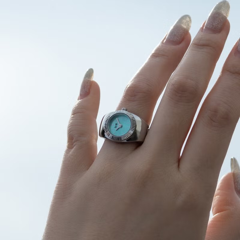 アイスウォッチ リングウォッチ シュシュ シルバーターコイズ 新品未使用品 ICE WATCH（アイスウォッチ） 指時計 Chouchou（シュシュ） リング