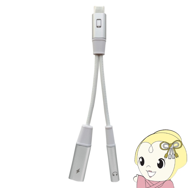 Type-C to 3.5mm DAC�ϊ��A�_�v�^�[ Sonollo �\�m��  IRT-SNL01 �z���C�g �C���z�� �ϊ��A�_�v�^ DAC���� �^�C�vC �[�d 2in1