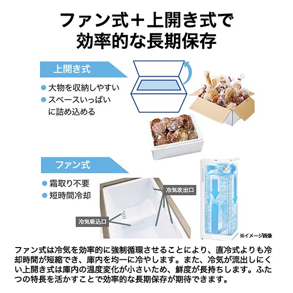 Haier（ハイアール） 冷凍庫 132L 上開き ファン式 霜取り不要