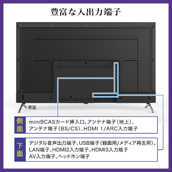 液晶テレビ 50型  メーカー直送 CHiQ スマートテレビ 50型 Google TV 4K 高画質 HDR 壁掛け対応 スマホ連動 Google Play対応 50インチ JU50QM9SGの画像