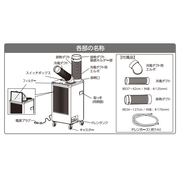広電（KODEN） スポットクーラー KES251NBB 自動首振り 板金ボディ