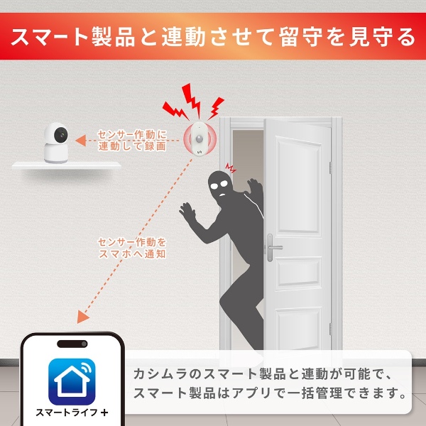 カシムラ スマート人感センサー アラーム KJ-219 防犯対策 家族の