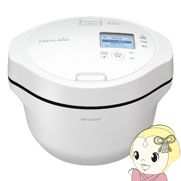 シャープ ヘルシオ ホットクック KN-HW24H-W プレミアムホワイト SHARP 水なし自動調理鍋 無線LAN搭載 2.4L｜ぎおん